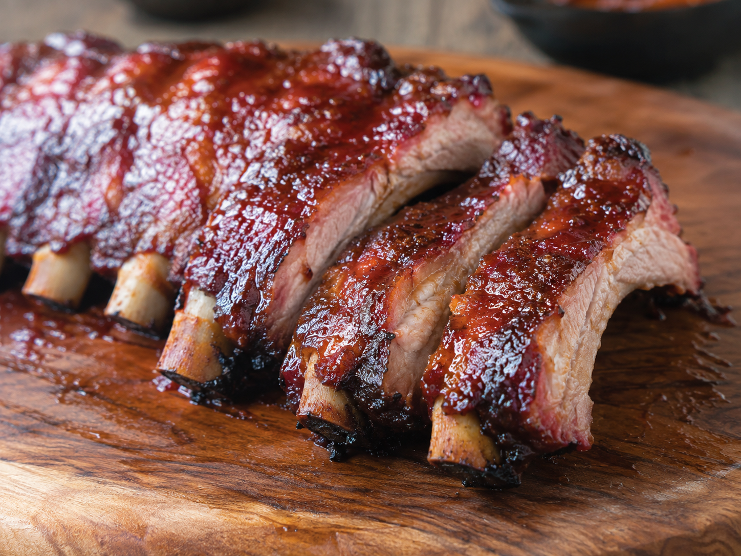Glazed smoked ribs